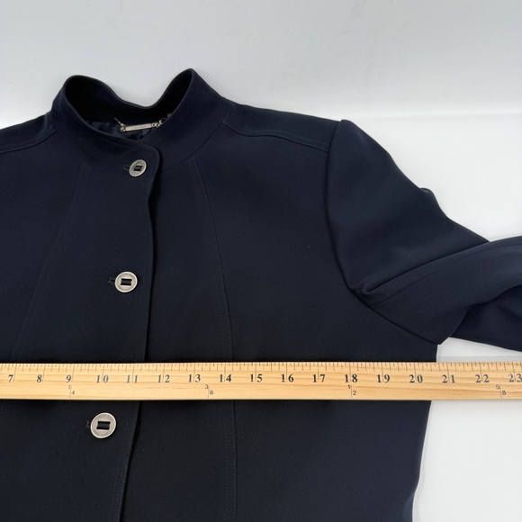 Calvin Klein Jacket Women 12 Black Buttons Blazer Coat Office Career Academia - Picture 9 of 11